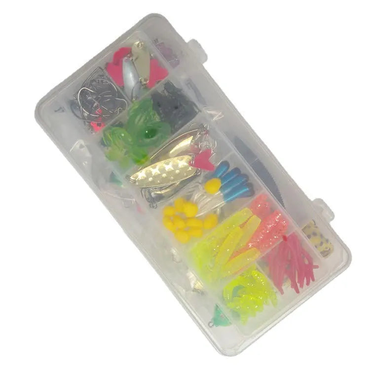 142-piece fishing lure suit with hard mino baits, sequins, fishhooks and metal fishing pliers