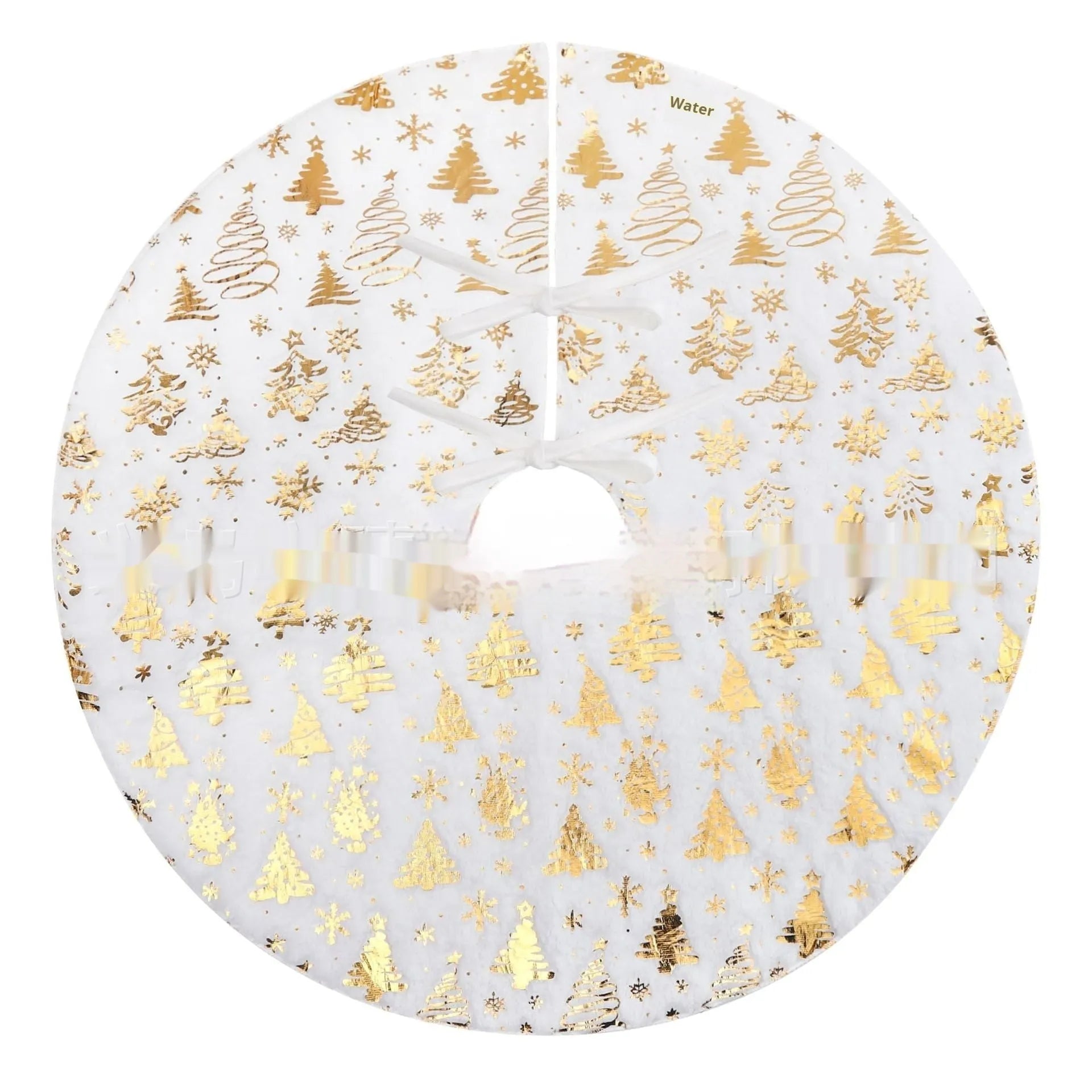 Plush Christmas tree floor mat in snowflake cedar style, available in 78cm 90cm 122cm 150cm sizes
