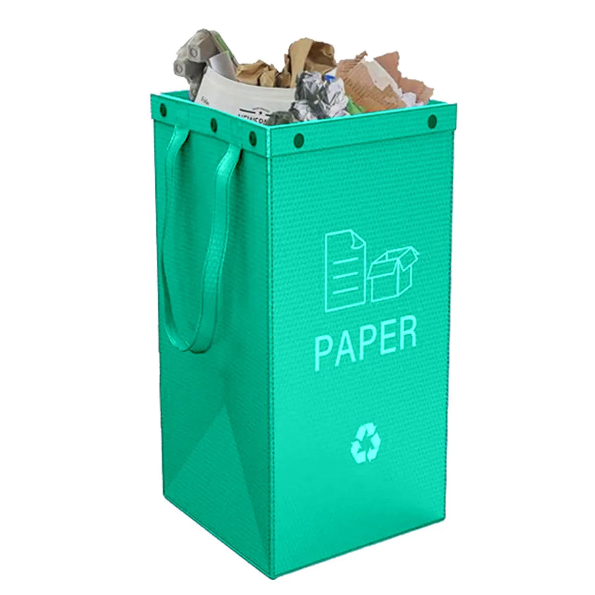 40-litre capacity handbag-style plastic waste sorting bin in a selected colour, showing its dimensions.