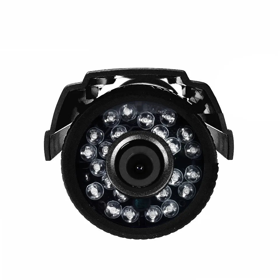 Black AHD HD waterproof security camera with infrared night vision for 720P surveillance
