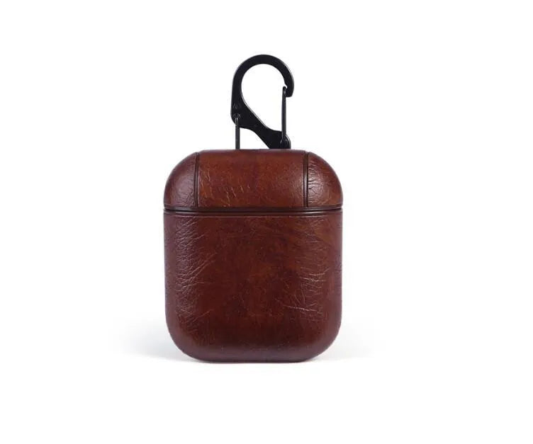 Genuine leather case for Apple Airpods in black, brown, light brown and red colours