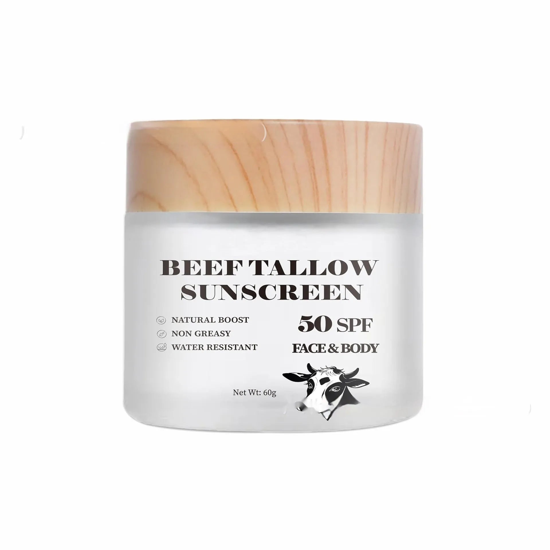 60g jar of beef tallow protective cream, waterproof and non-greasy formula for skin barrier protection.