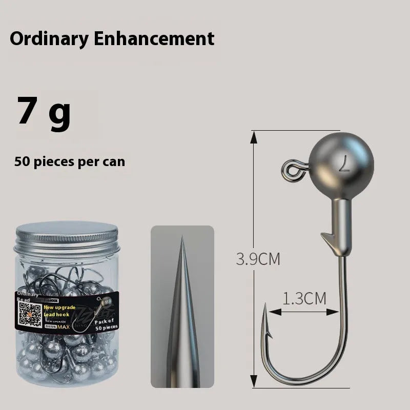 Fishing jig hooks 50 pieces pack with lead heads and reinforced construction