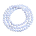 Blue agate beaded bracelet with natural striped patterns, 6-6.8mm beads