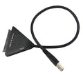 Black USB 3.0 to SATA 7+15 pin adapter cable for external hard drive connection