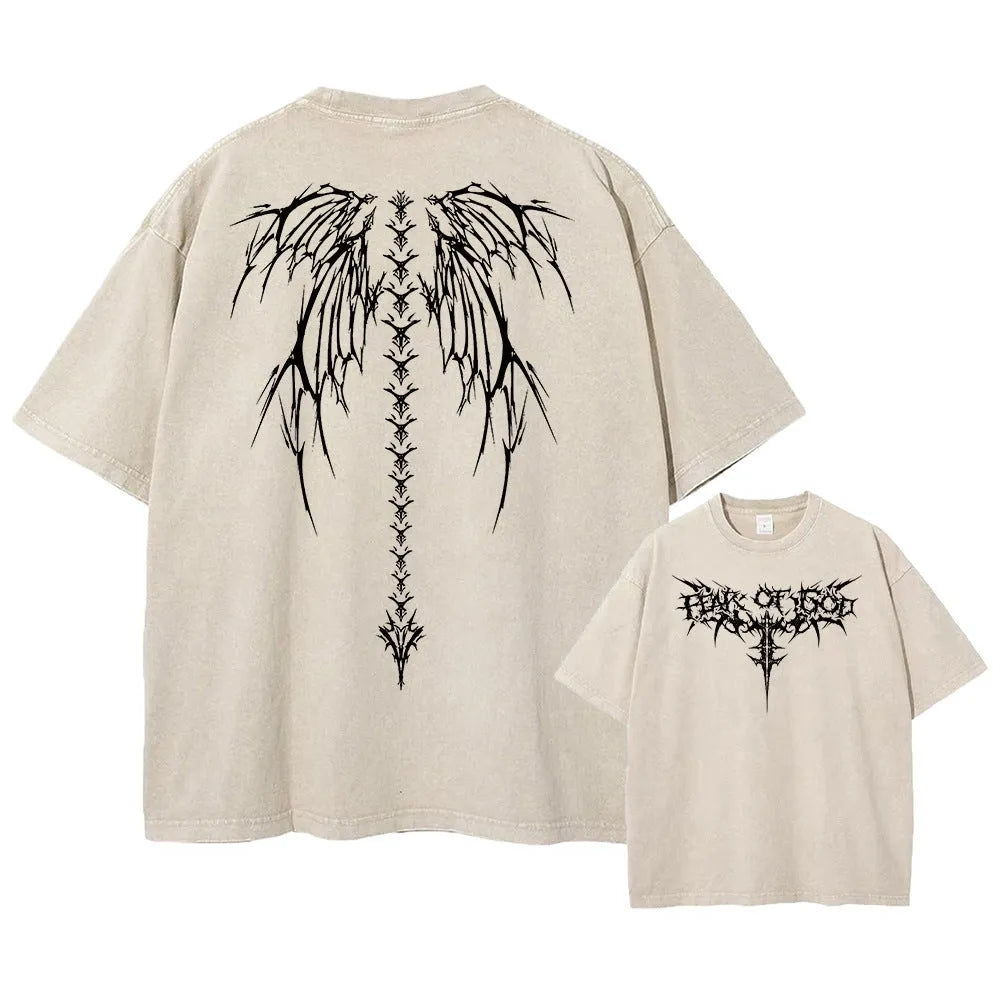 Men's oversized cotton T-shirt in loose fit with drop-shoulder short sleeves