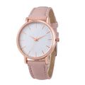 Quartz watch with square alloy case and PU leather strap in various colour options