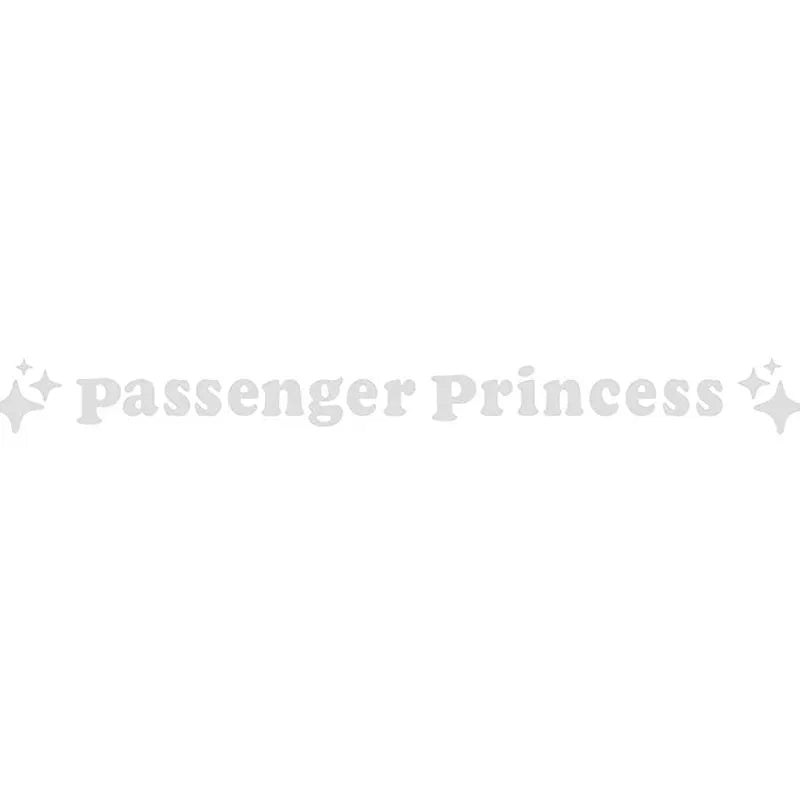 Passenger princess decorative vinyl sticker for car rearview mirror, 12.5 cm, shown in reflective red.