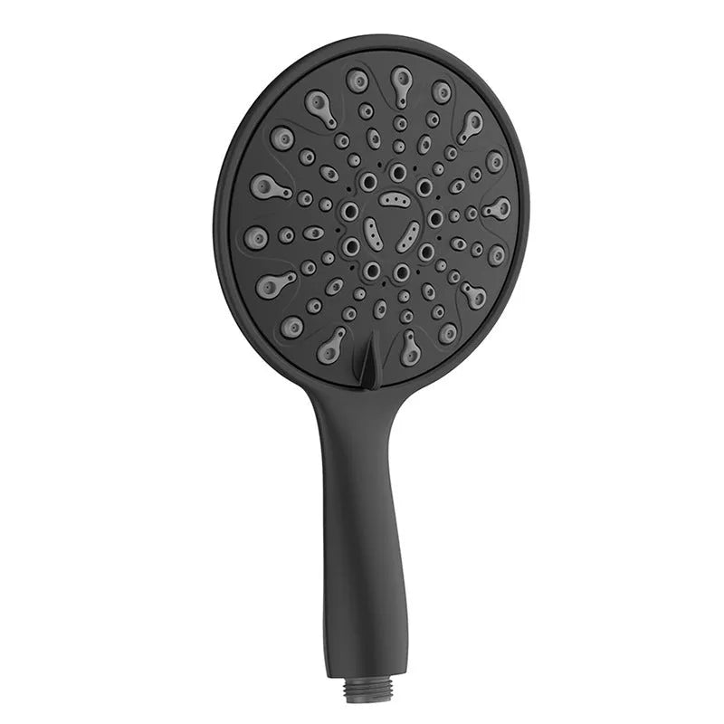 6-inch portable handheld shower with electroplated finish showing six spray function settings