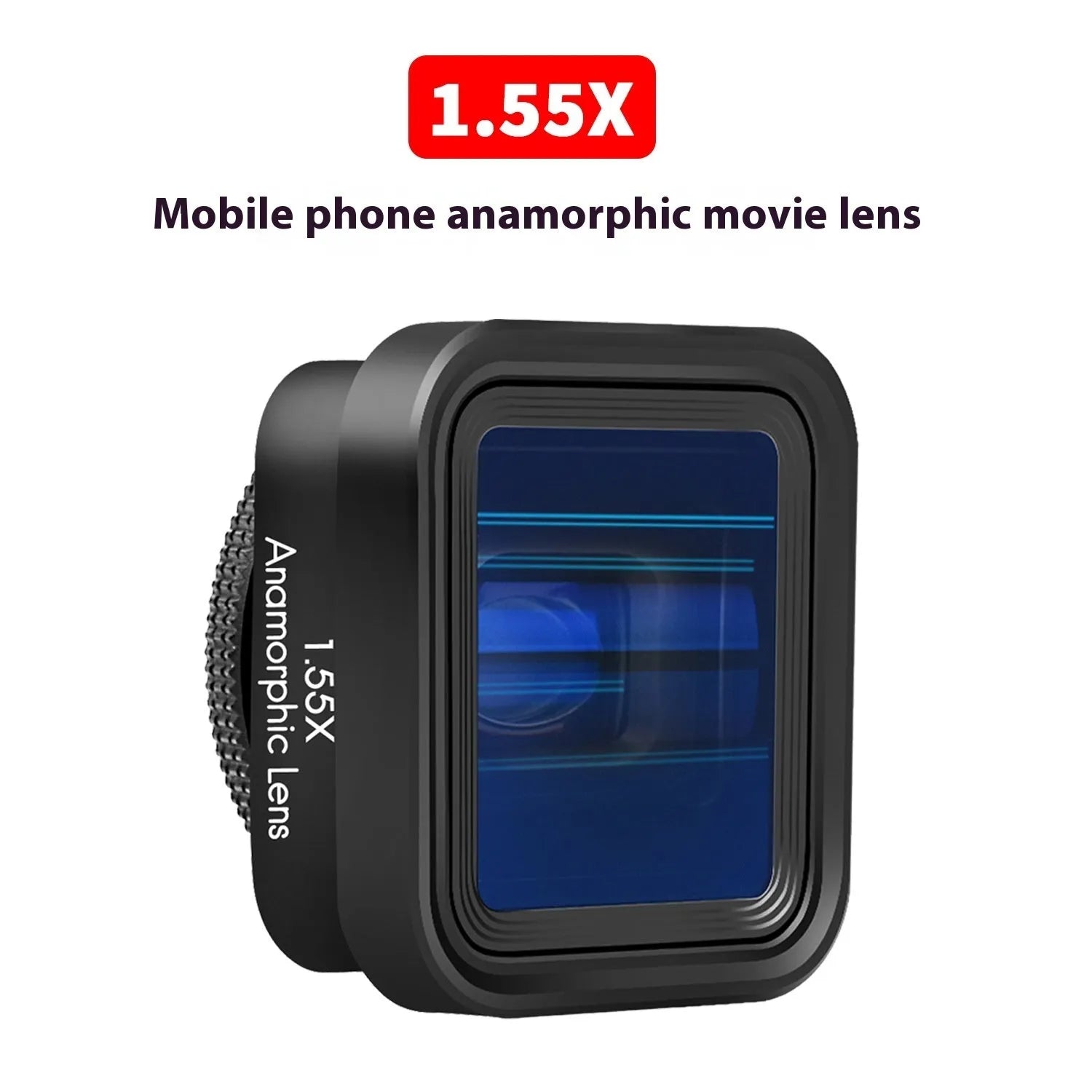 Black SANYK 1.33x anamorphic widescreen lens for mobile phones with 17mm thread mount