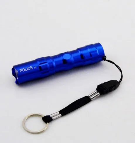 Black aluminium mini LED flashlight showing compact size and textured grip.
