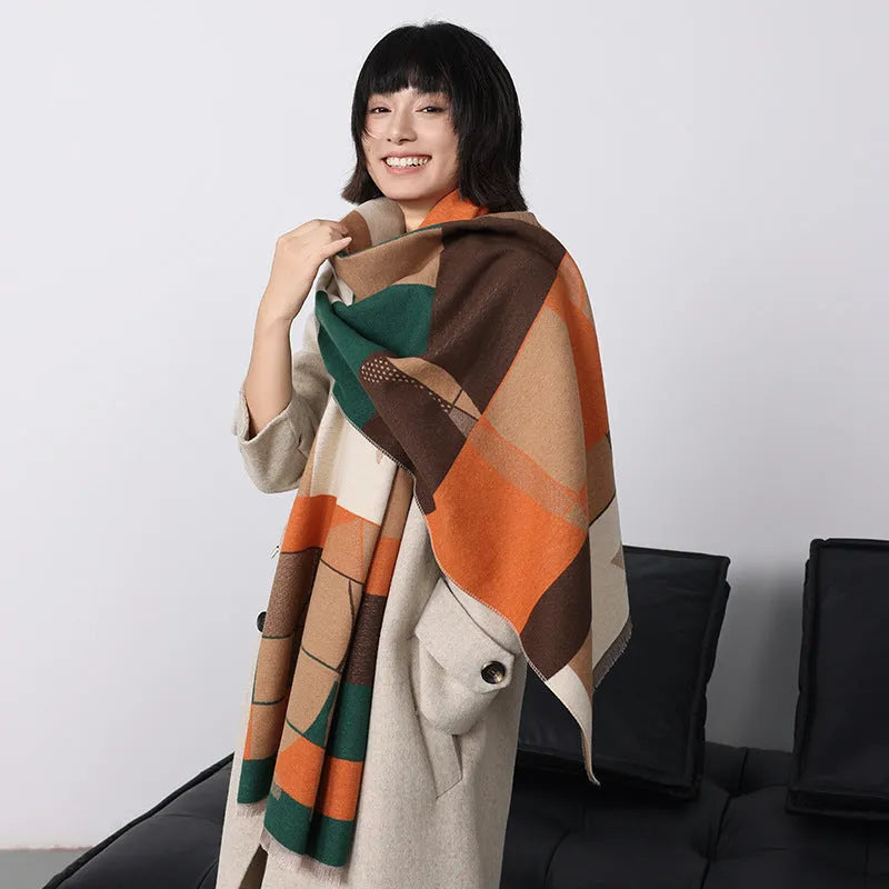 European style imitation cashmere shawl scarf in various colours showing 185x65cm dimensions