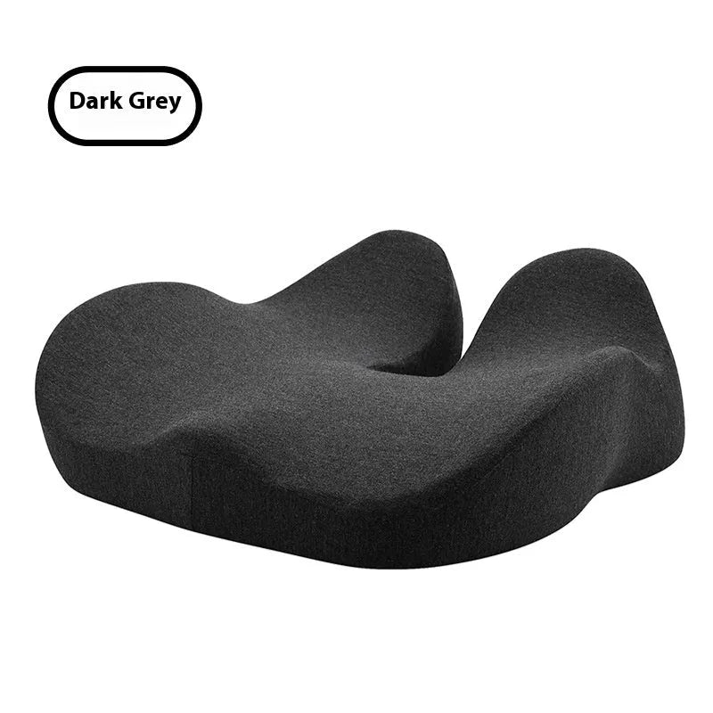 Memory foam office chair cushion in solid colour on chair