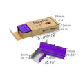 Open box showing 1000 metal staples in a choice of black, purple, rose gold, or rose red colours