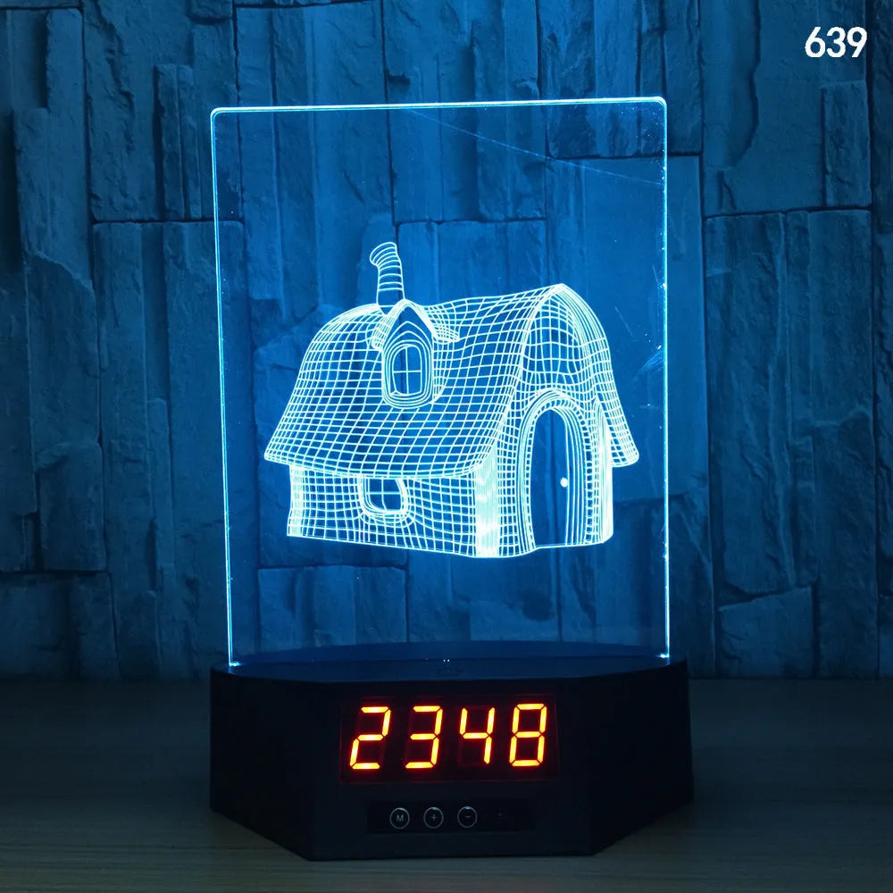 Glowing blue dolphin 3D night light with wireless charging base and remote control on wooden table