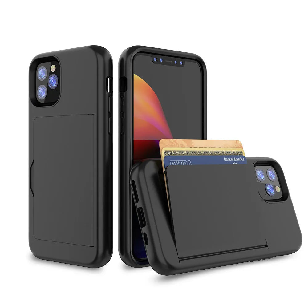 Solid colour mobile phone back cover for iPhone 11 in black, red, pink, blue, dark blue, or purple.