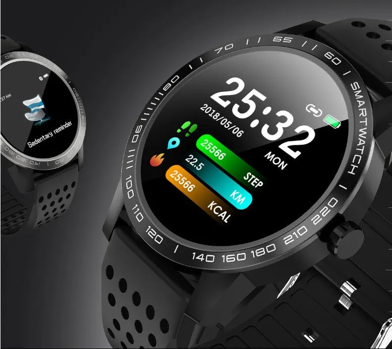 Black T2 colour screen smart bracelet showing heart rate data on 1.3-inch display