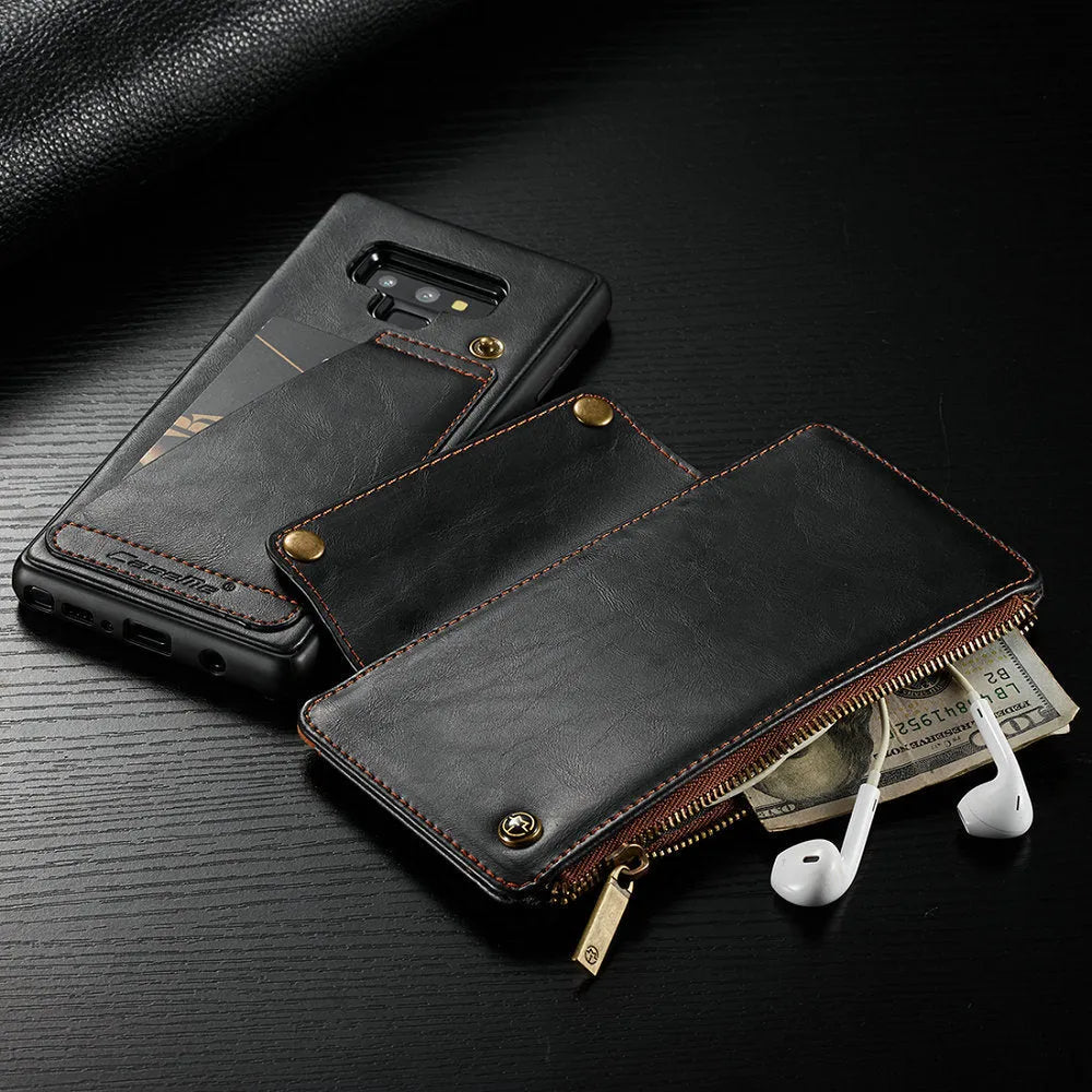 PU leather flip phone case for Samsung Galaxy Note9 in black, brown and red colours