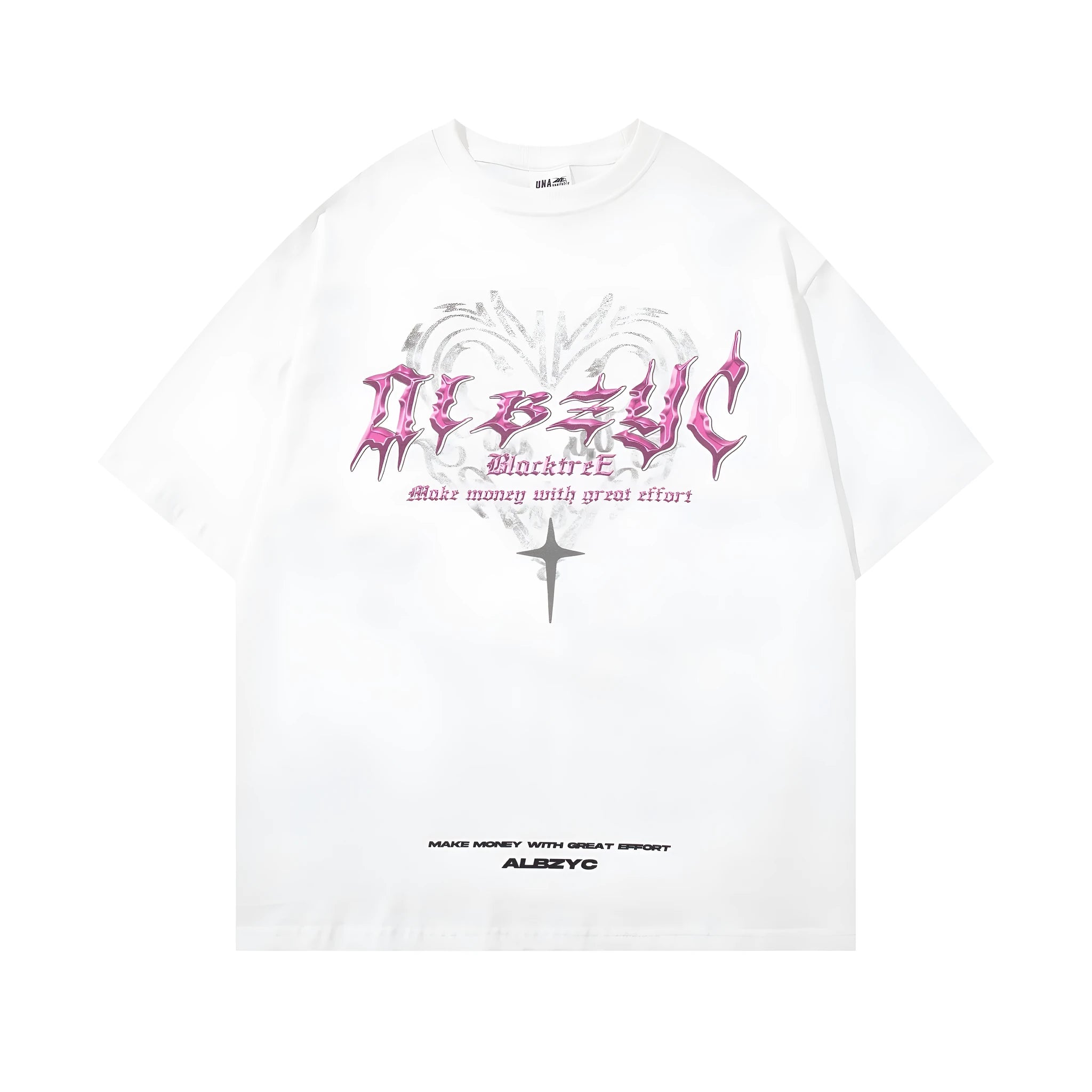 Men's printed cotton t-shirt in black with fashion design and loose fit silhouette