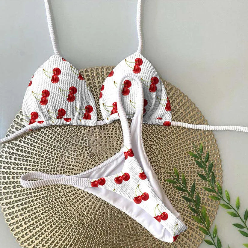 Women's printed bikini swimsuit with quick-drying nylon fabric and cotton lining in colour pattern RT2110