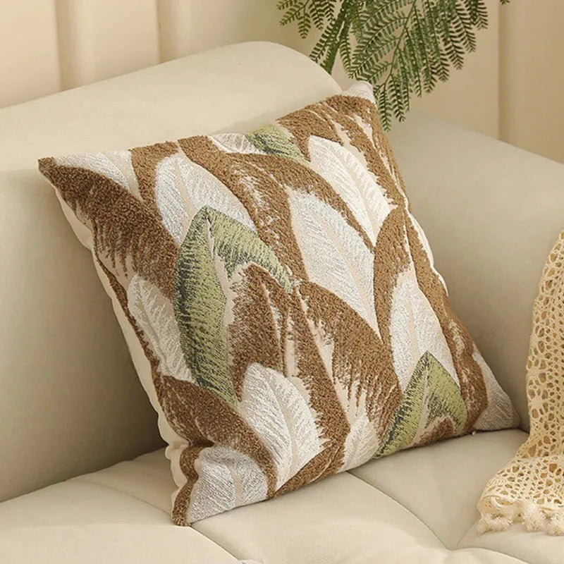 Square jacquard floral cushion cover in a choice of eight colours, measuring 45x45 cm.