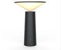 Black or white USB rechargeable LED desk lamp with a touch-sensitive base and a tilting lamp head.