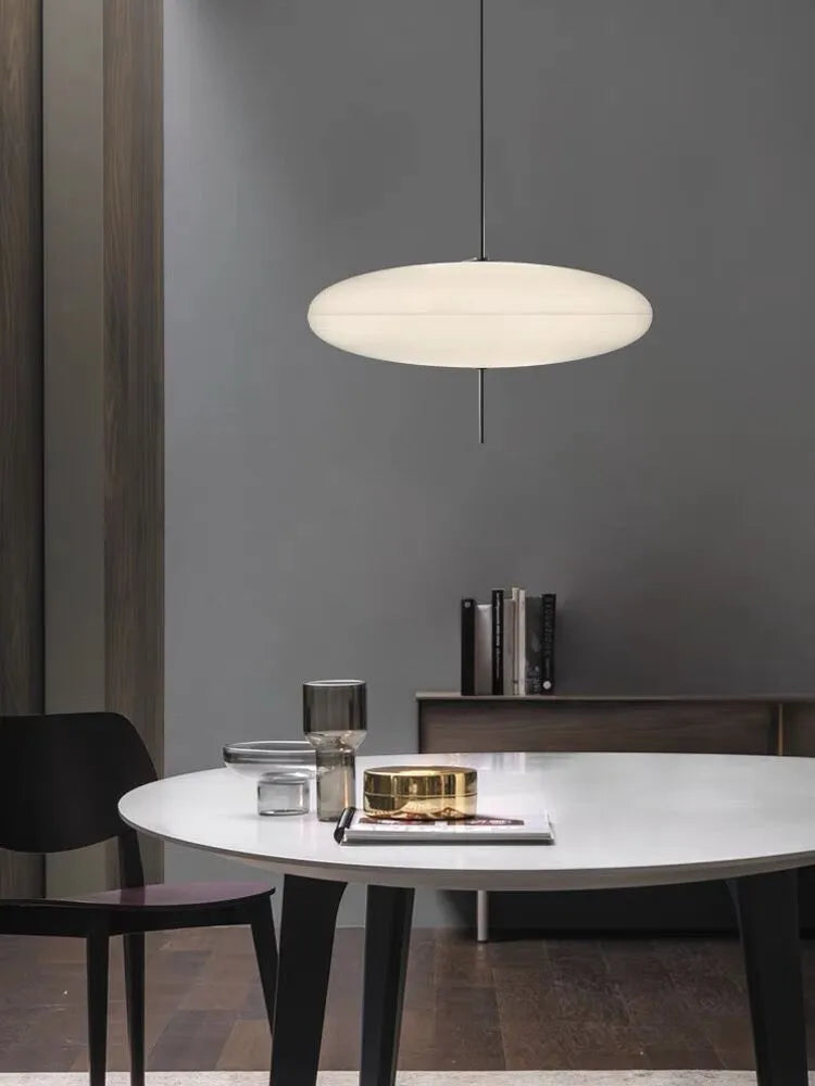 Nordic modern art retro UFO chandelier in all white or black and white finish