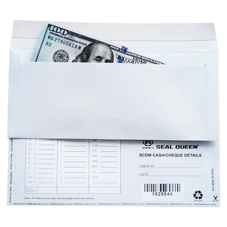 Blue anti-opening confidential envelope with self-adhesive seal, 105x240mm size