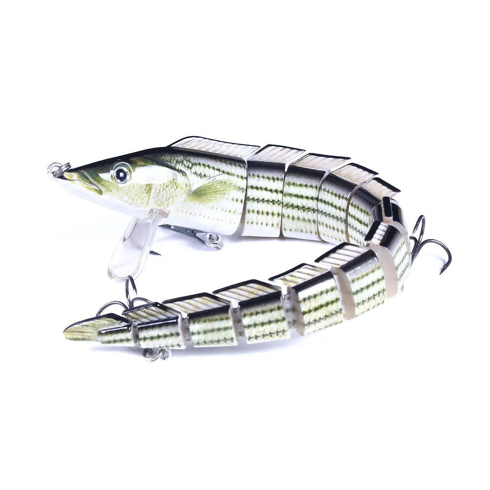 Multi-section soft plastic loach fishing lure measuring 23cm with #2 hook in various colour options