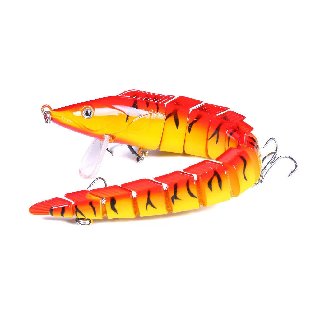 Multi-section soft plastic loach fishing lure measuring 23cm with #2 hook in various colour options