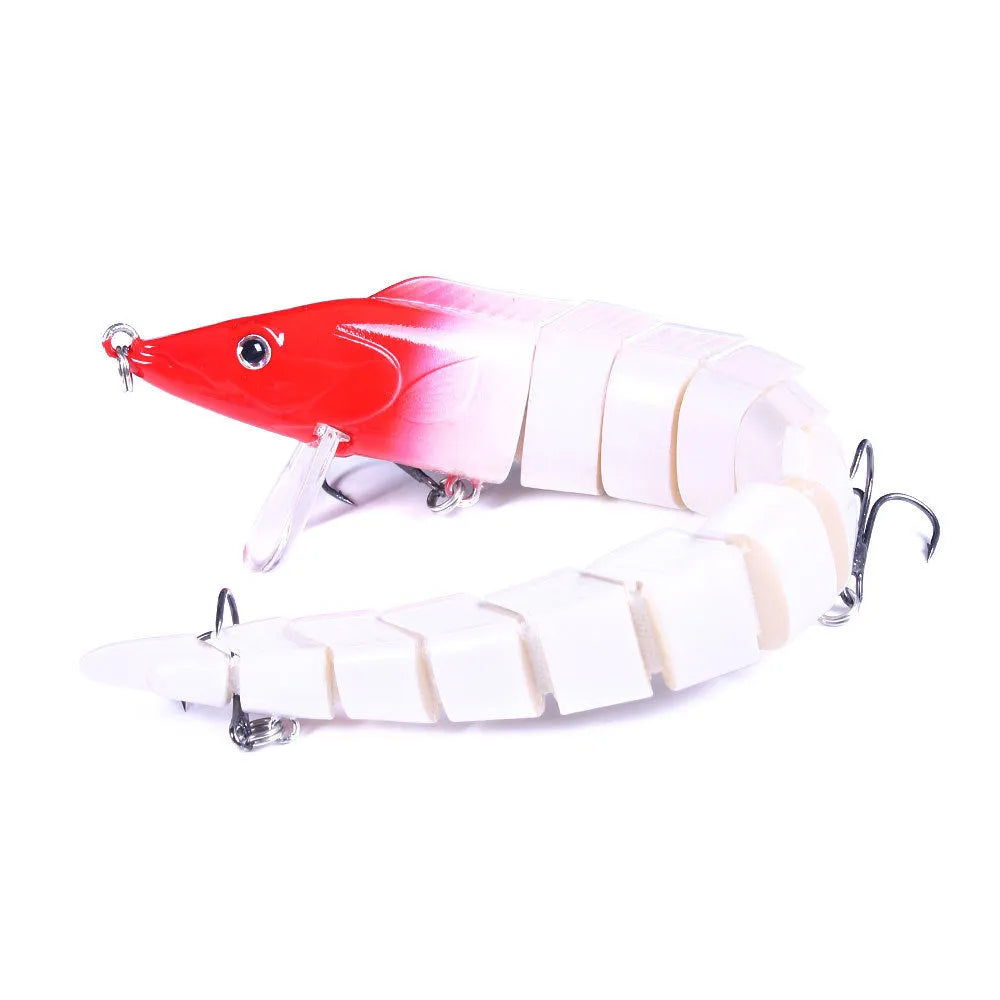 Multi-section soft plastic loach fishing lure measuring 23cm with #2 hook in various colour options