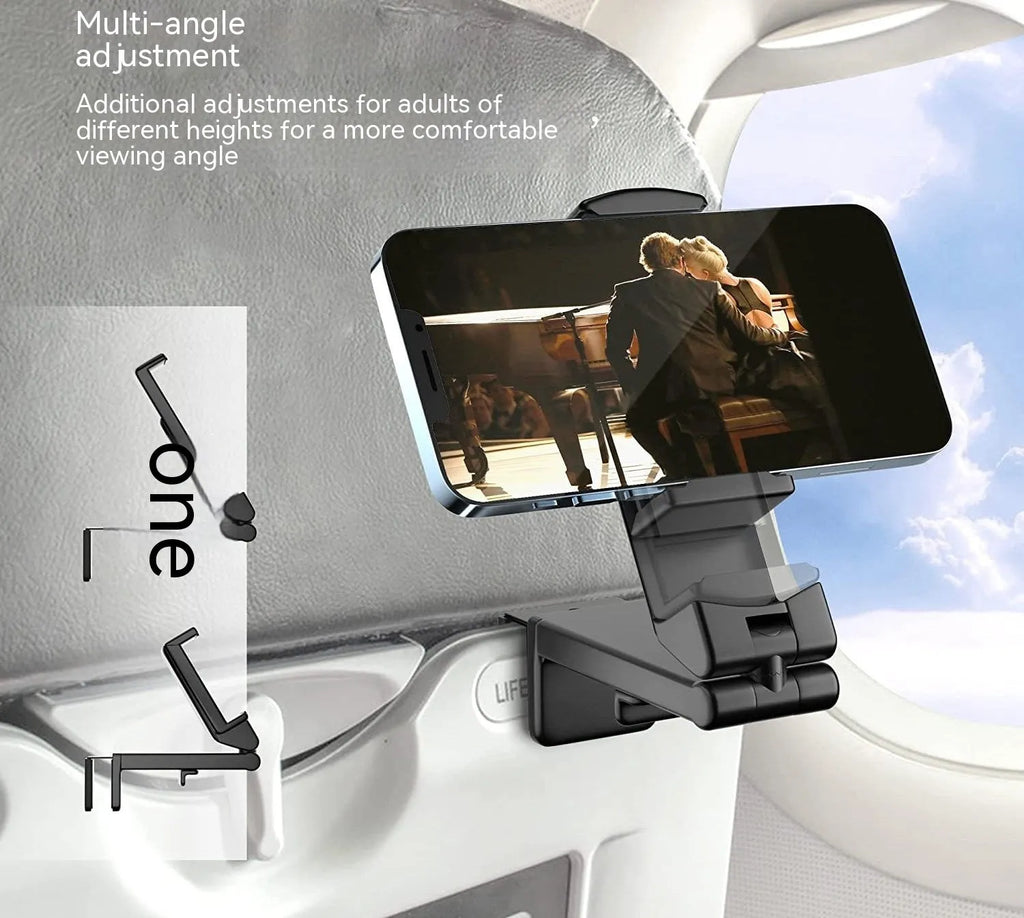 Foldable rotating phone holder in black, green or grey showing multiple viewing angles