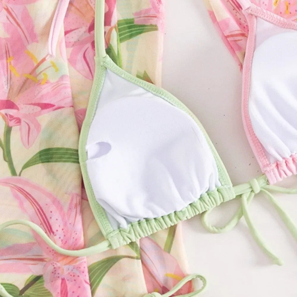 Printed bikini swimsuit for women in the colour shown, sized S M L XL.