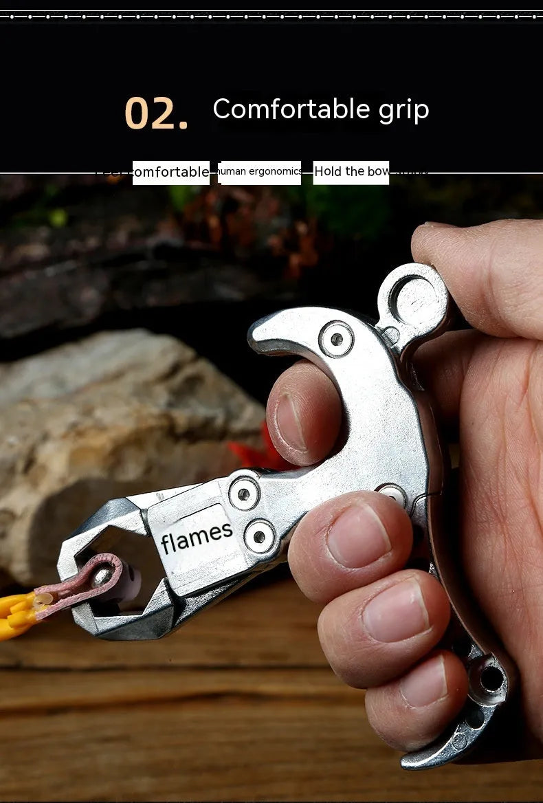 Two-axis harpoon clip alloy archery release aid for bowstring control