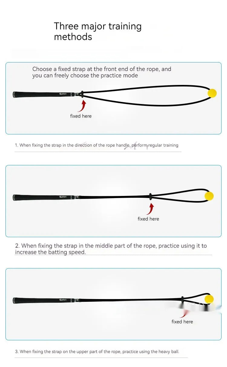 Black silicone elastic golf swing practice rope trainer for technique correction