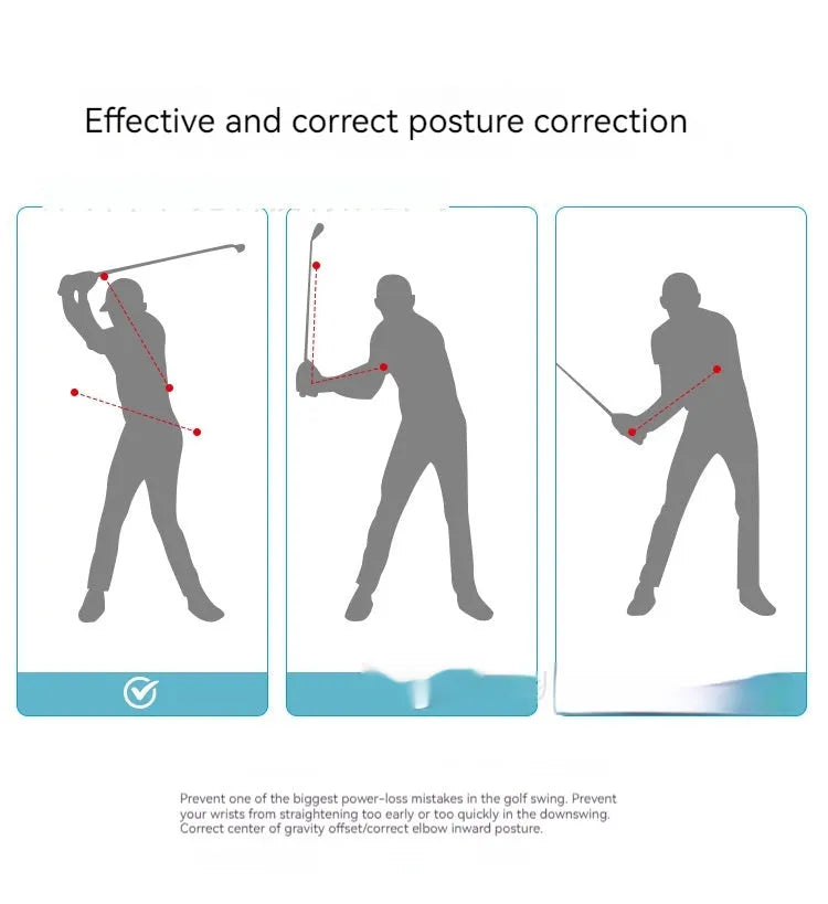 Black silicone elastic golf swing practice rope trainer for technique correction