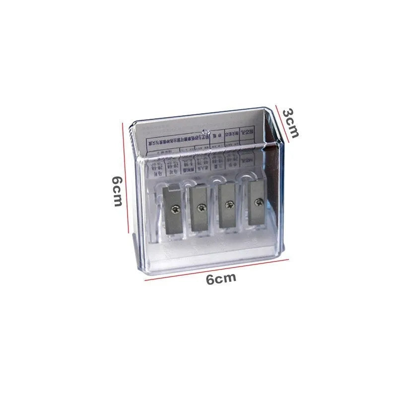 Geometric plastic pencil sharpener with four holes for sketching art pencils