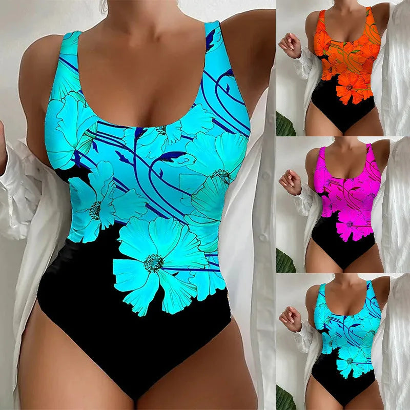 Women's 3D printed one-piece swimsuit in Lycra blend fabric available in multiple colours and sizes