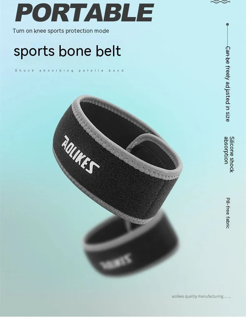 Black and grey patella retinaculum knee support for sports protection