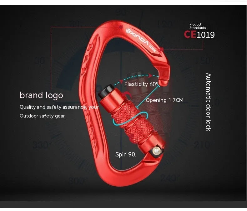 Automatic master lock climbing carabiner for outdoor rock climbing in five colour options