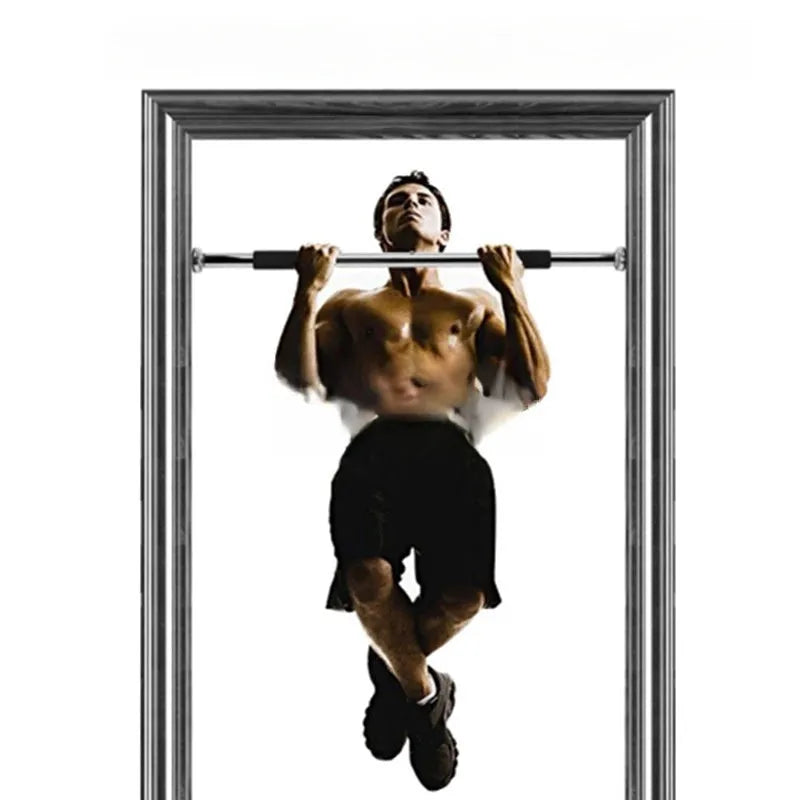 Steel adjustable doorway pull-up bar extended to its maximum 100cm width.
