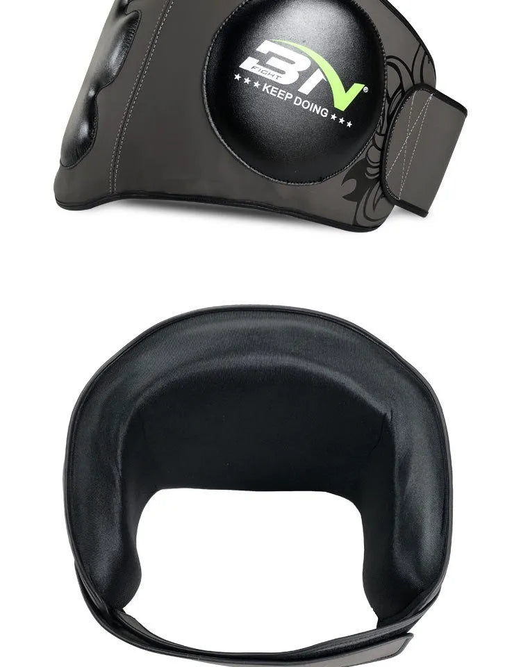 Sanda boxing waist protection target with thick padding and adjustable harness in dark grey
