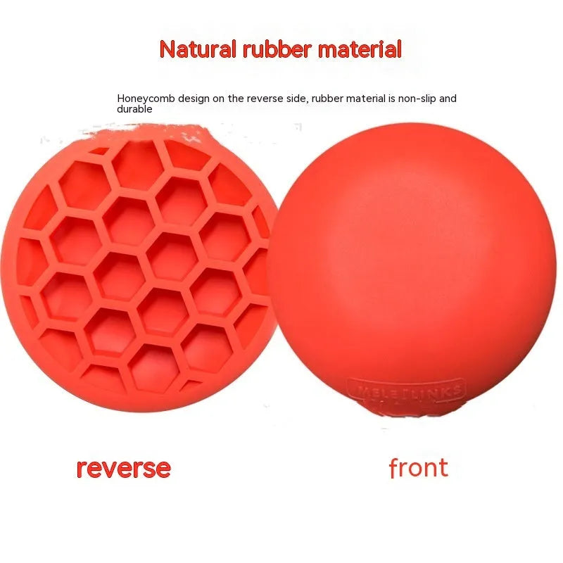 Orange golf training mat with red accents on natural rubber surface for centre of gravity practice