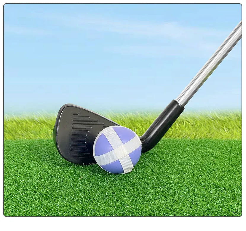 Metal golf club set showing adult and children's size options for outdoor practice