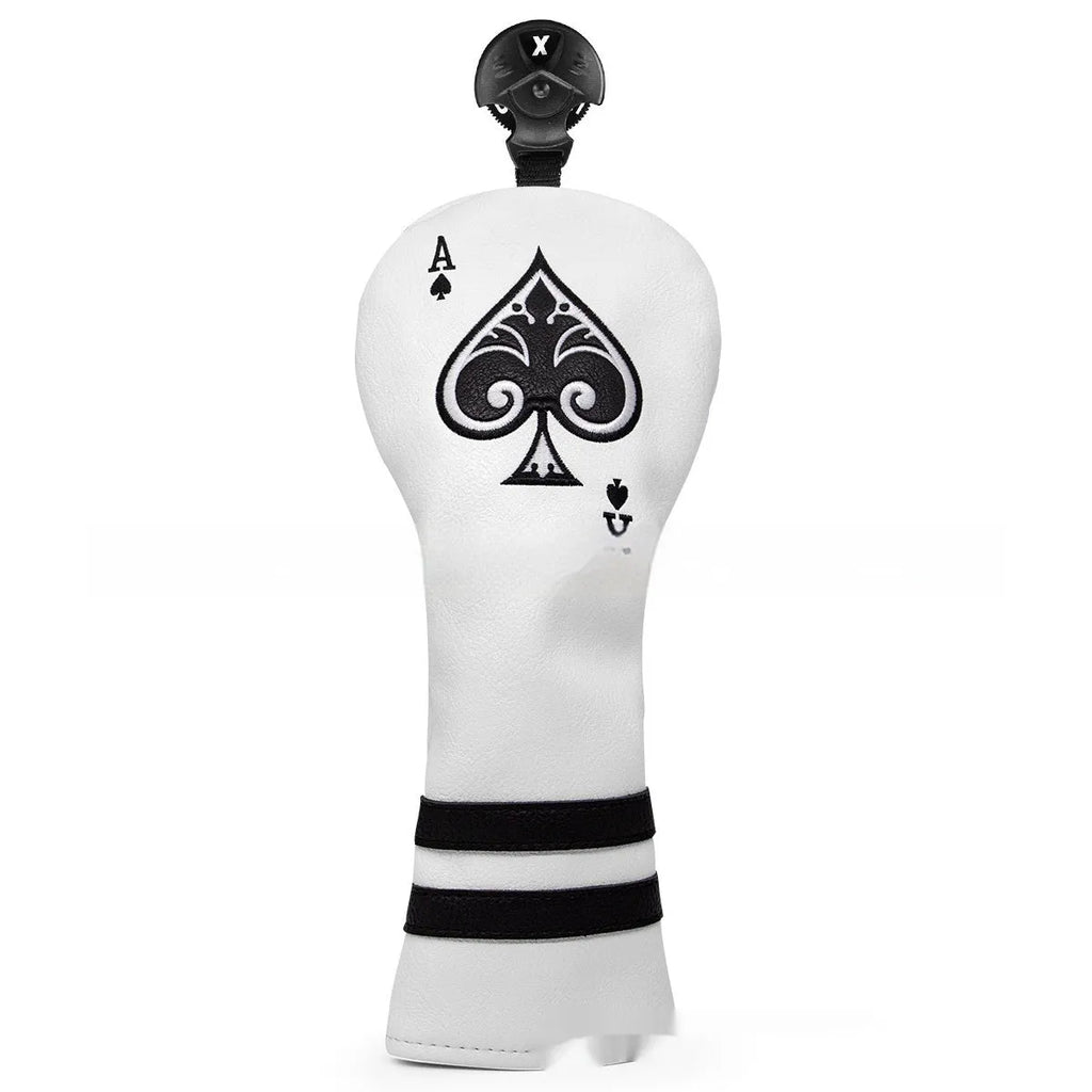 A black PU golf putter sleeve cover designed to protect a standard-sized club head.