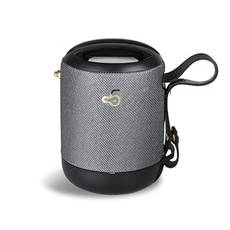 Compact square waterproof Bluetooth speaker in multiple colours with carrying strap.