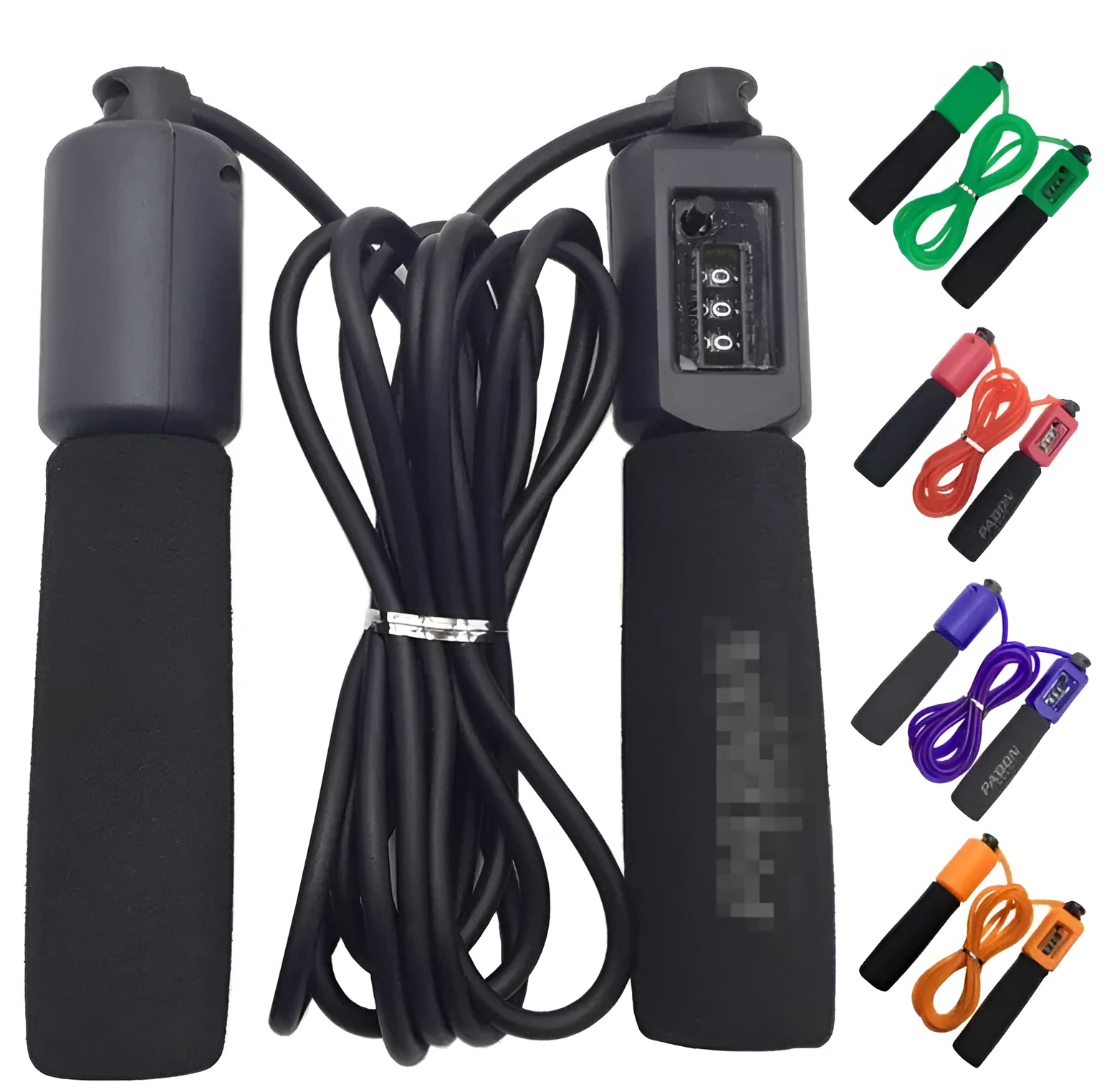 Adjustable 3-metre skipping rope with foam PVC handles in multiple colour options