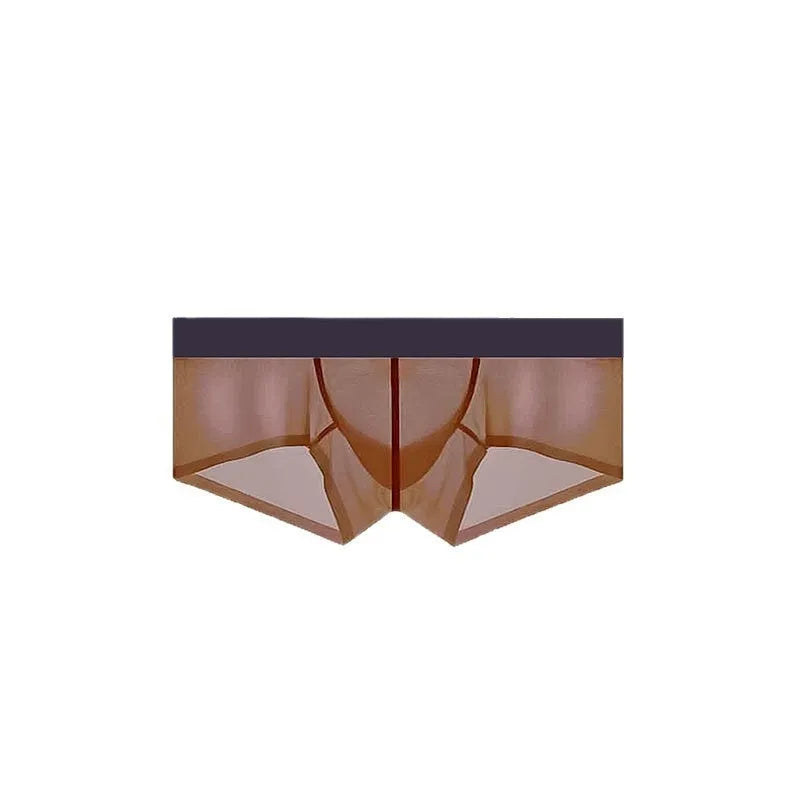 Men's seamless ice silk underwear in low waist design showing colour options