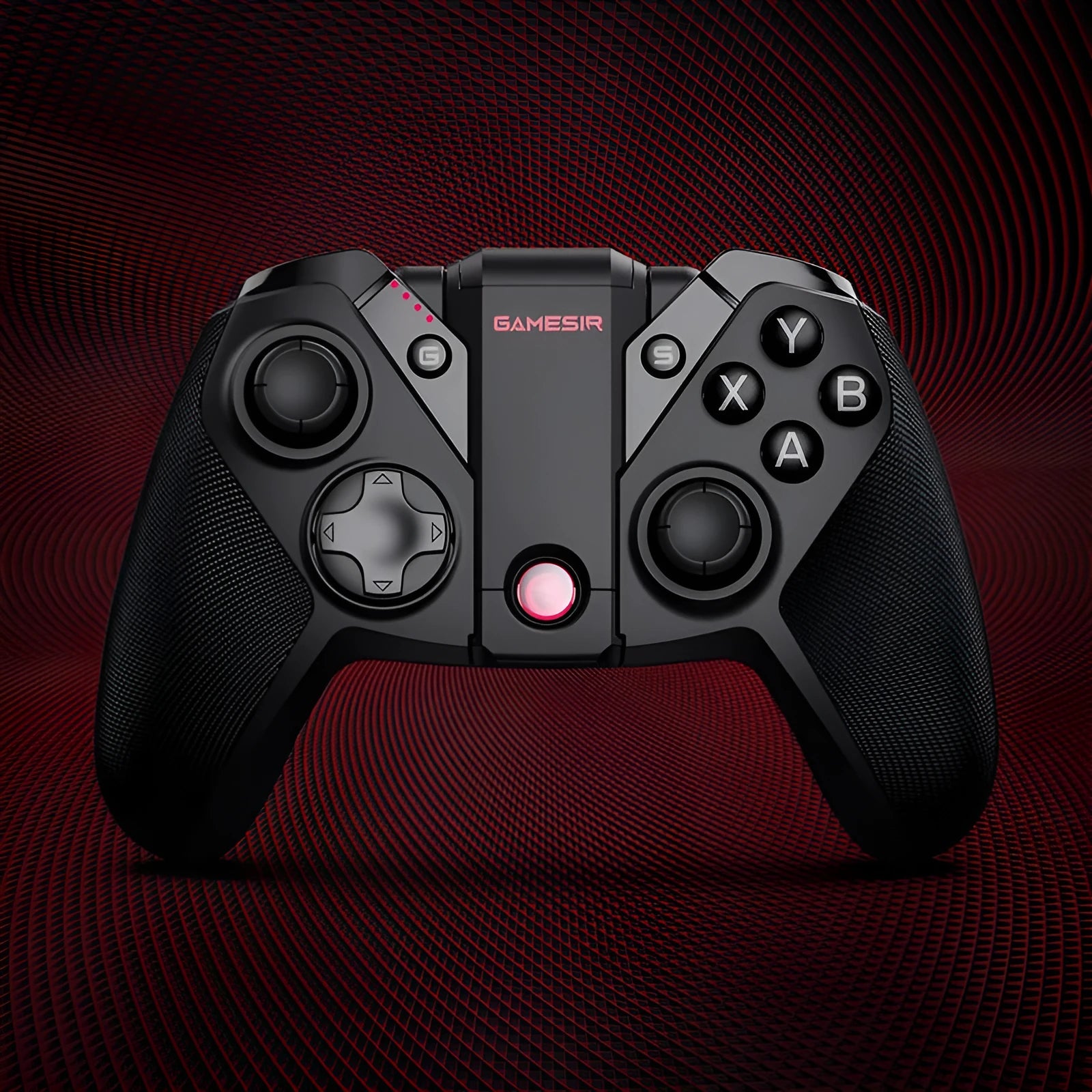 Black Gaishi PC and console gaming controller with type-C cable and vibration feedback feature.