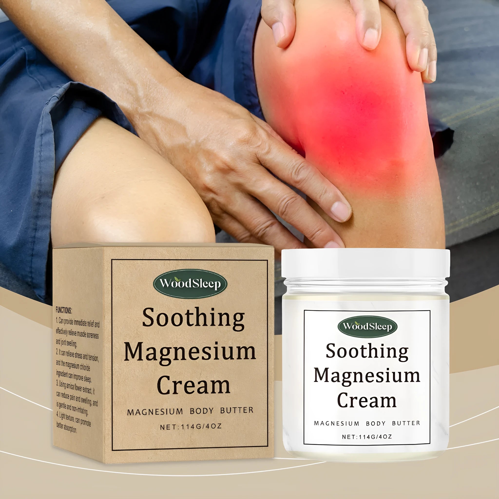 114g jar of magnesium cream for post-exercise body care application
